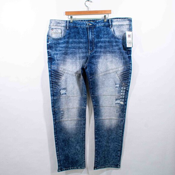 SouthPole Bleached Moto Jeans 48 x 34 Y2K Streetwear Hip Hop Skate - Picture 1 of 8